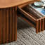 Table basse ovale marron avec tiroir, 131 cm (51,47 pouces), pièce maîtresse du salon, décoration moderne et élégante adaptée aux petits espaces.