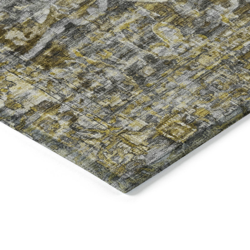 Tapis intérieur / extérieur lavable à la machine Xhevrie, Rectangle 10 pi x 14 pi