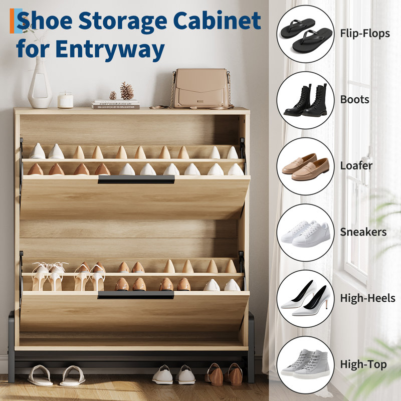 16 Pair Flip Down Shoe Storage