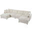 U_STYLE Grand canapé modulaire en U de 130 po avec 2 repose-pieds mobiles, tissu chenille, conception modulaire pour le salon, le cinéma maison et l'espace spacieux (ancien numéro de référence: WY000385AAA)-183560338