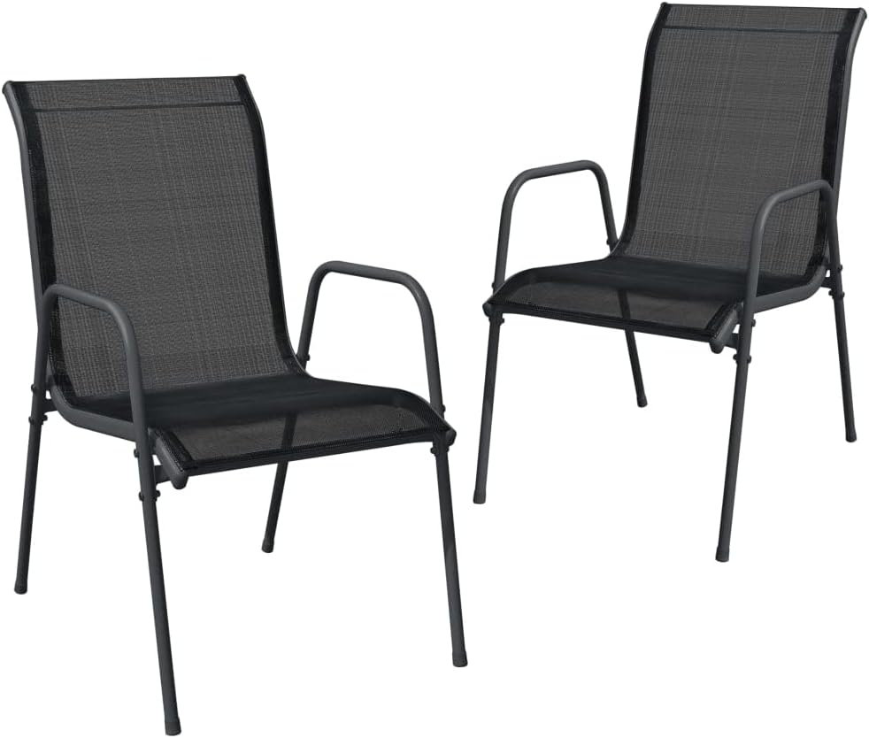 black steel garden chairs