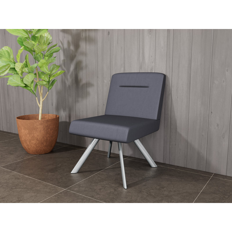 Fauteuil d'invité Willow, Noir Patriot Plus, Plaqué chrome