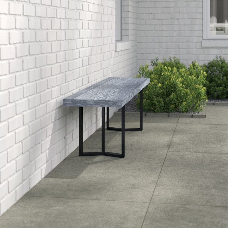 Banc de pique-nique d'extérieur Kensa, Chêne gris texturé