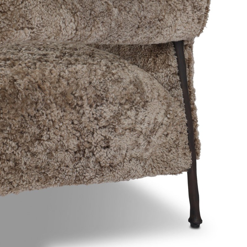 Gabriette Chair-Taupe Shearling, Taupe Shearling