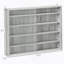 Vitrine à 5 niveaux, vitrine en verre avec 2 portes et tablettes réglables, fixation murale, gris