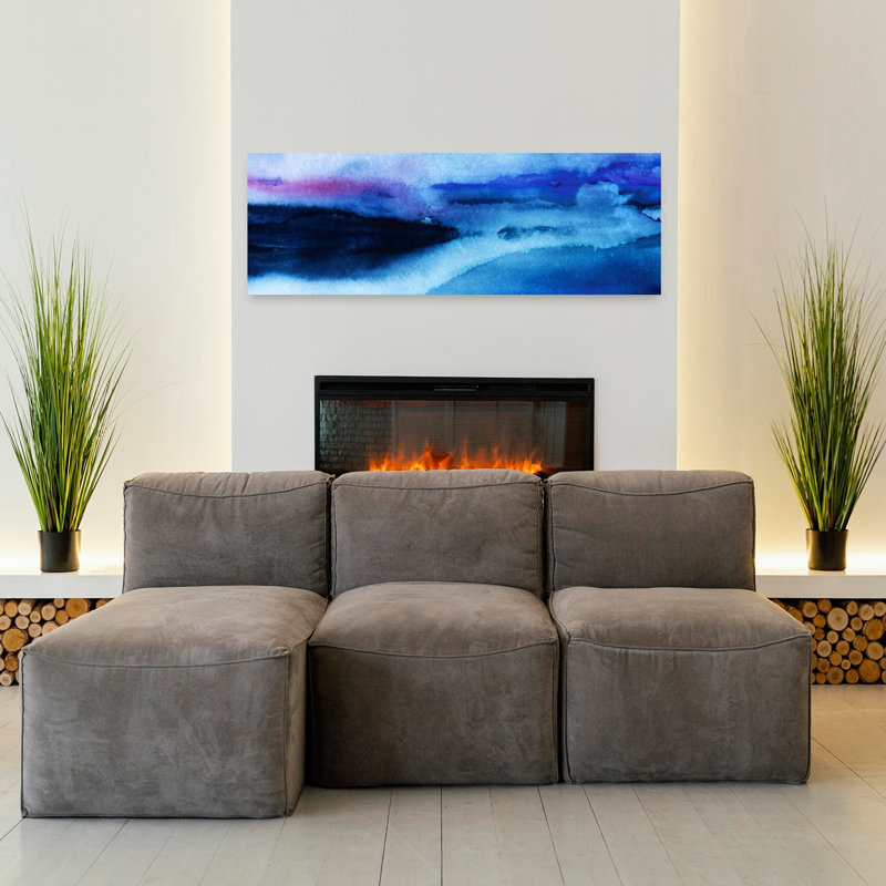 Indigo Horizon Abstract by RodMacIver - Wrapped Canvas Panoramic Print, 121.92 cm H x 40.64 cm W