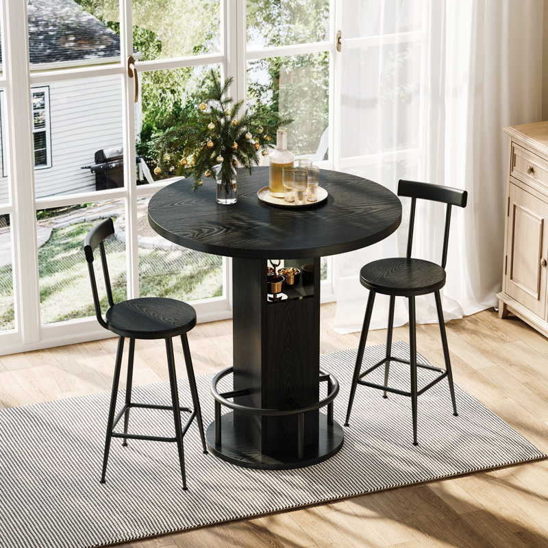 80 cm Bar Set Bar Cabinet, Black