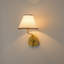 Applique murale moderne 1 lumière avec abat-jour en lin blanc pour couloir de chambre à coucher