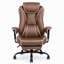 Fauteuil d'appoint inclinable à 135° avec dossier haut en similicuir, repose-pieds rétractable, pivot à 360°, hauteur réglable et capacité de charge de 181 kg (400 lb).-1270882155