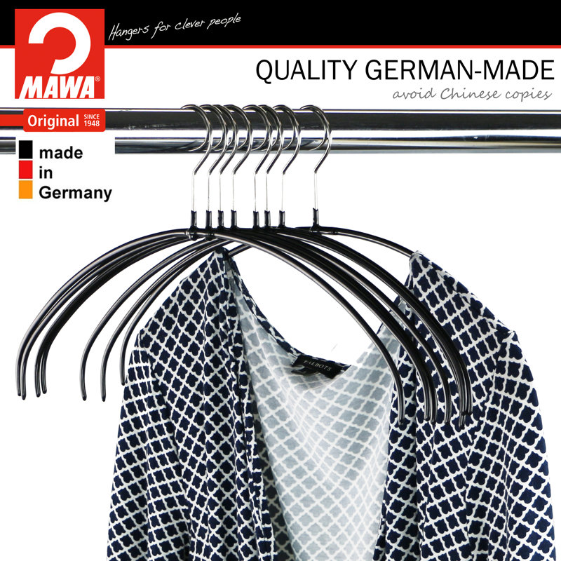 Black Ultra-Thin Non-Slip Steel Hangers, Set of 4