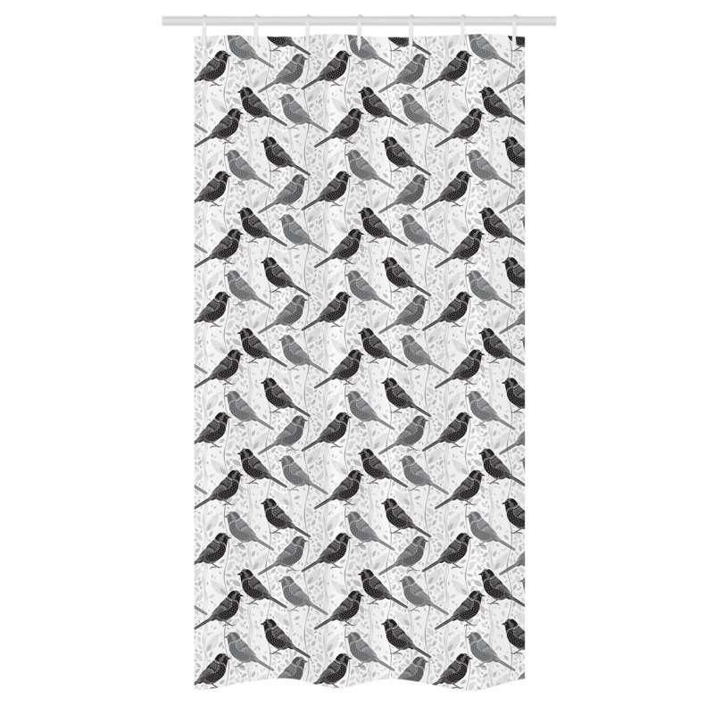 Eugie Geometric Shower Curtain with Hooks Included, 36" W x 72" L