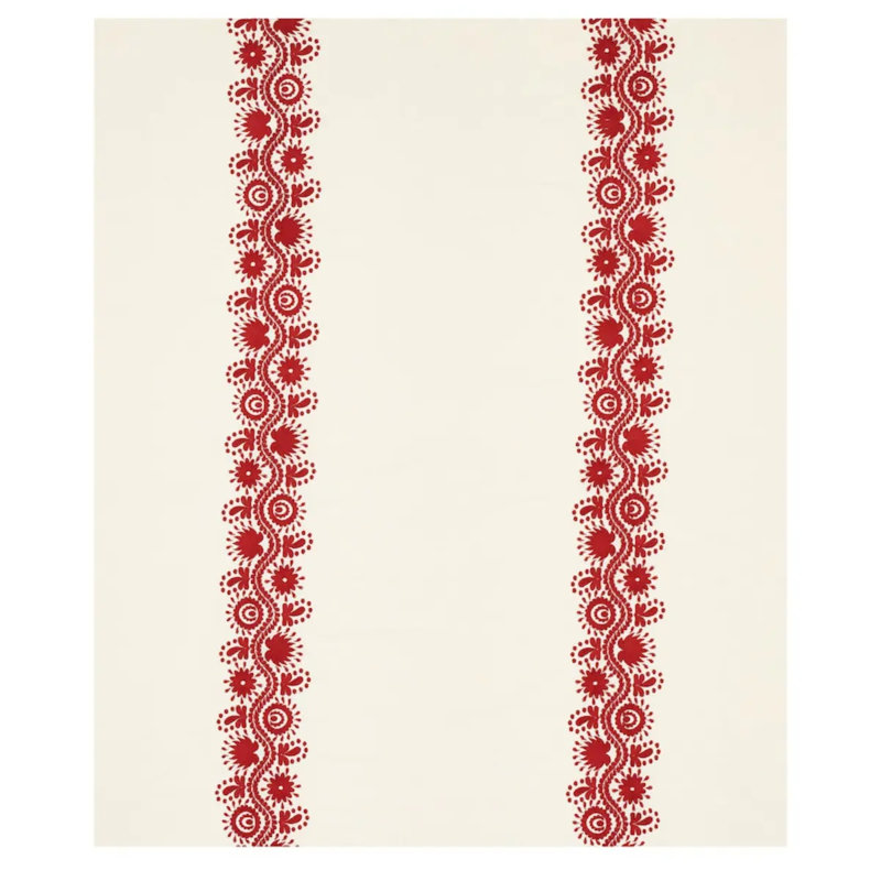 Theodora Embroidery Fabric, Red
