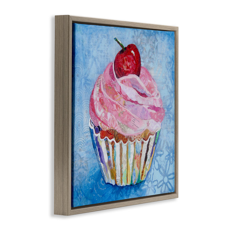 Cadre flottant à motif de petit gâteau Collage, par Lisa Morales, H 18 po x l 18 po, Cadre flottant orme Montalcino