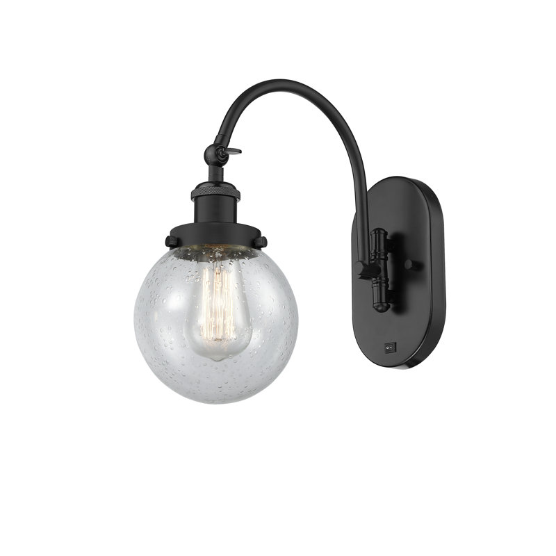 Applique articulée à 1 lumière à intensité variable Shauna, Ampoule non incluse, Noir mat