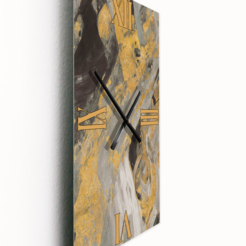 Horloge murale en marbre doré et noir - Glam, Petit