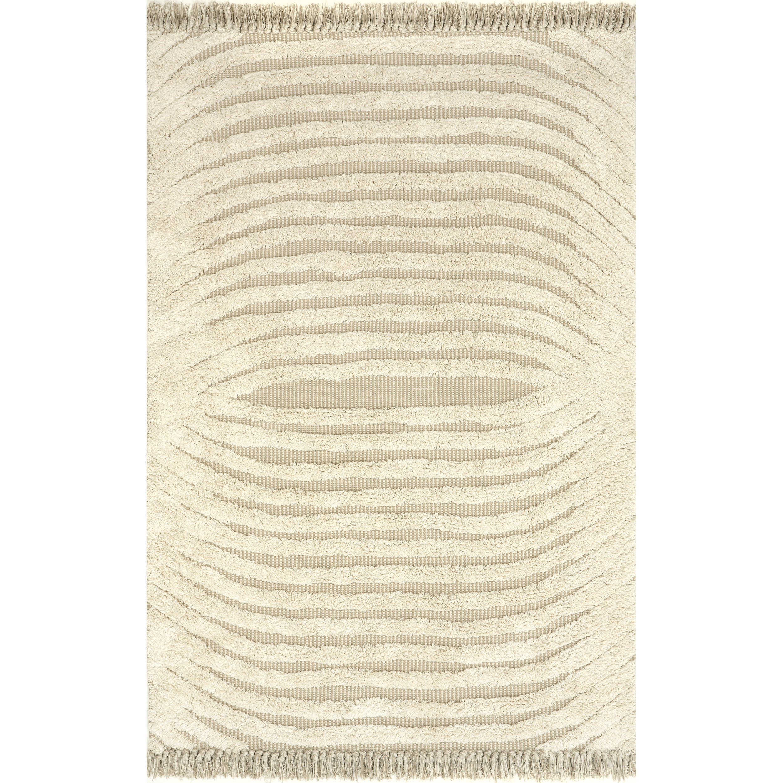 Arvin Olano x Rugs USA Riley Textured Shag Ivory Area Rug & Reviews ...