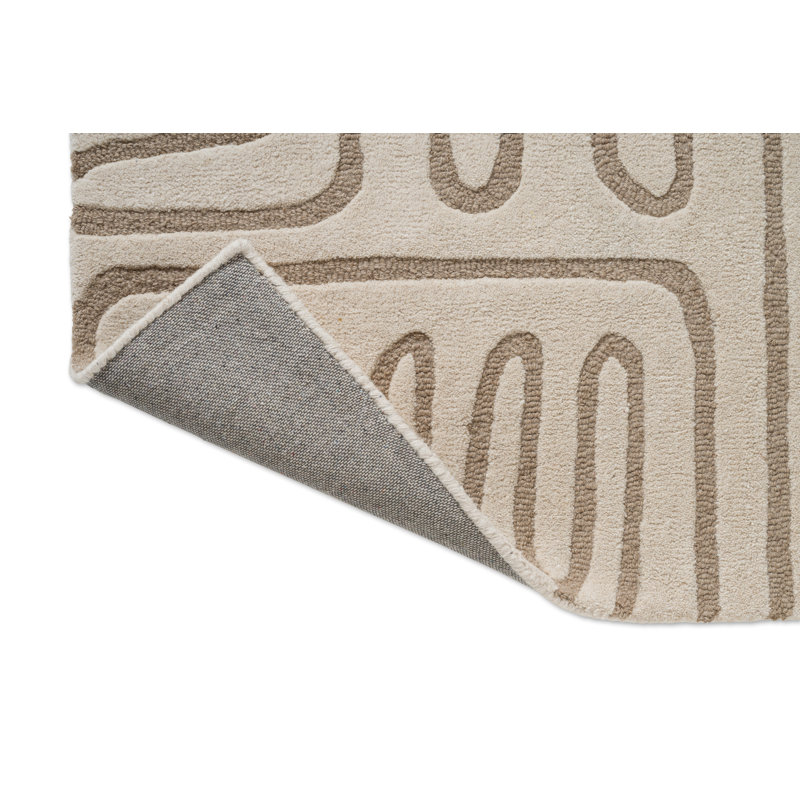 Hollow Handmade Wool Abstract Area Rug, Pebble, Rectangle 6'7 x 9'2