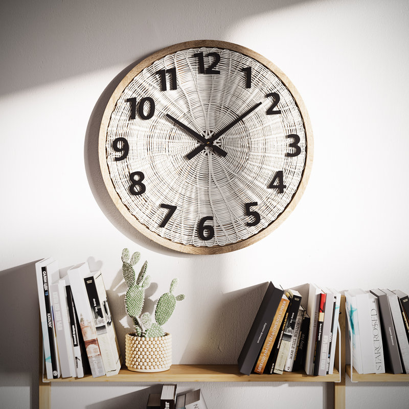 Luciana Woven Rattan Round Wall Clock