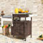 Chariot de barbecue extérieur avec plateau en acier inoxydable, abattant, armoire de rangement et roues verrouillables-126059430