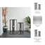Hurricane Lantern Metal Iron Vertical Bar Design Matte Finish for Living Room Bedroom Office Set of 2 - 26", 20" Black