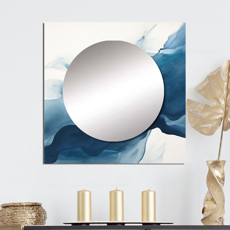 Denooyer - Grand miroir mural carré abstrait pour chambre à coucher, 36 po x 36 po