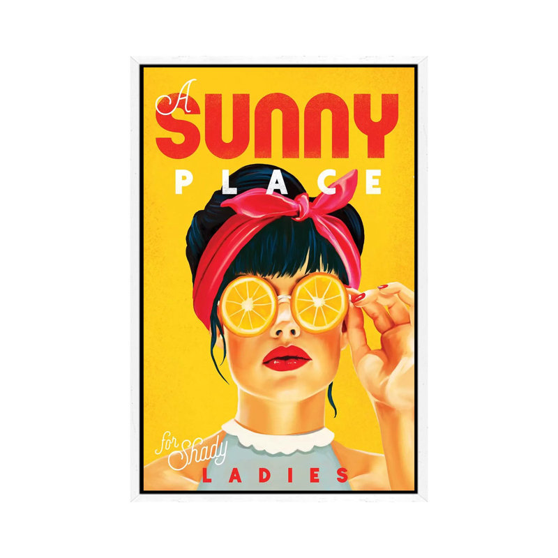 Sunny Shady Lady - Print on Canvas, White Framed, 101.6 cm H x 66.04 cm W