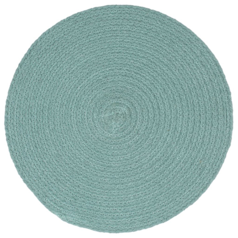 Billingsy Cotton Solid Colour Round Placemat, Green