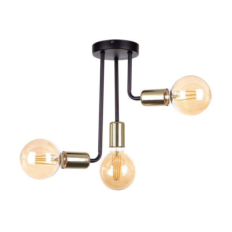 Ailani Flush Mount and Semi Flush Mount, Black/Gold