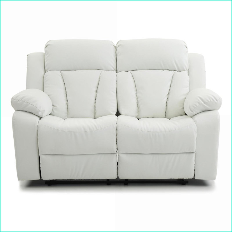 Causeuse inclinable, Glory Furniture Daria G682-RL Classic, blanc neige | Canal capitonné | Poignée de déverrouillage | Polyuréthane