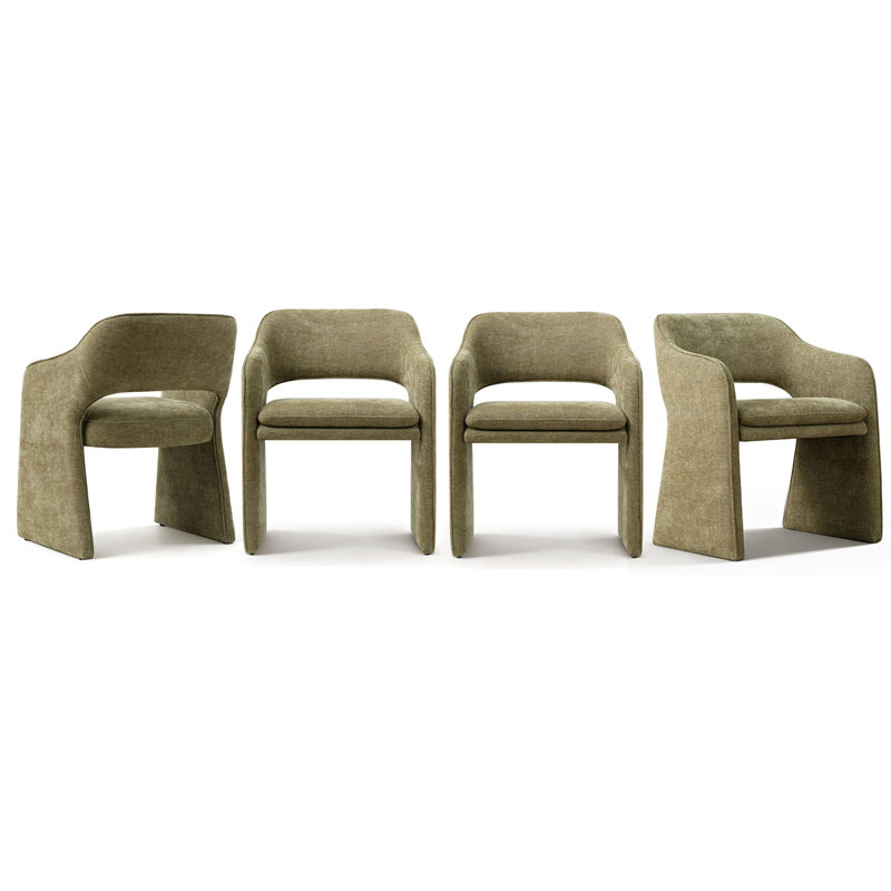 Fauteuil de salle à manger rembourré de 19 po de hauteur, Vert sauge