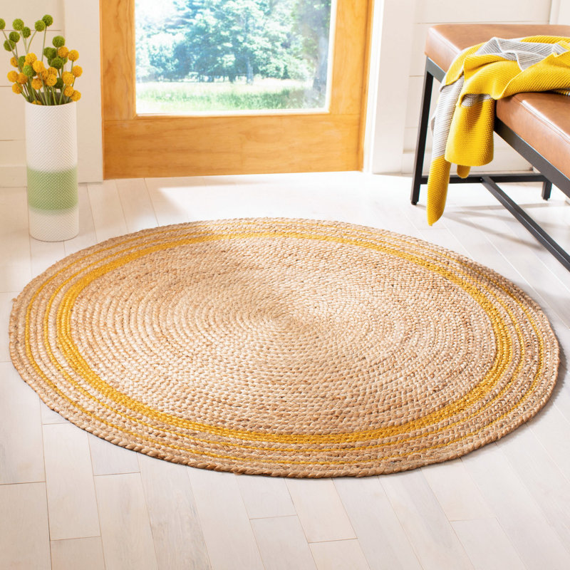 Grillo Natural Fiber Hand Woven Jute Rug, Round 3'
