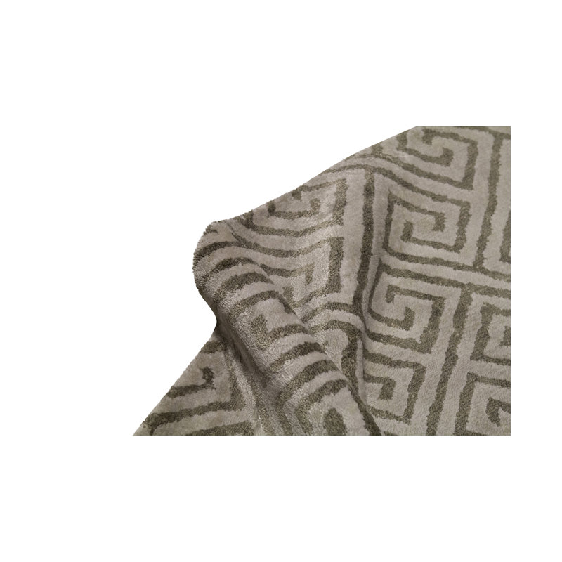 Tapis blanc et beige noué à la main de haute qualité