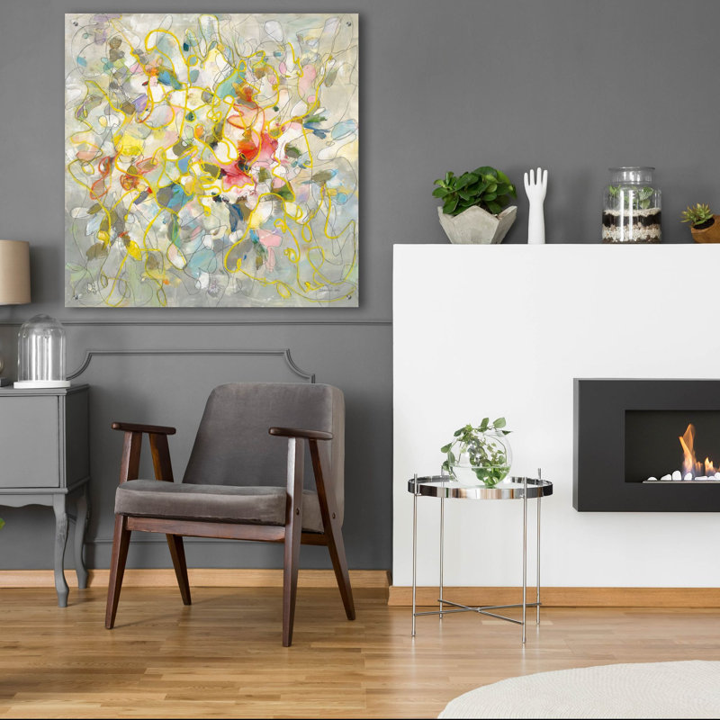 «Strings Of Light 1» par Danhui Nai, art mural en verre acrylique, H 36 po x l 36 po x P 0,2 po