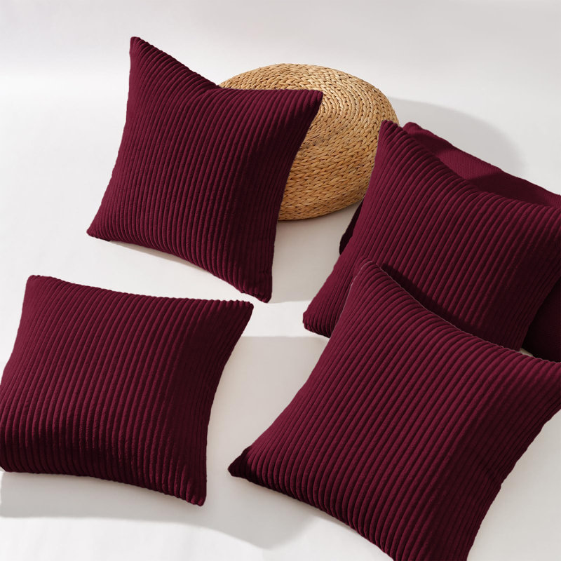 Striped Square Throw Pillow Insert, Red