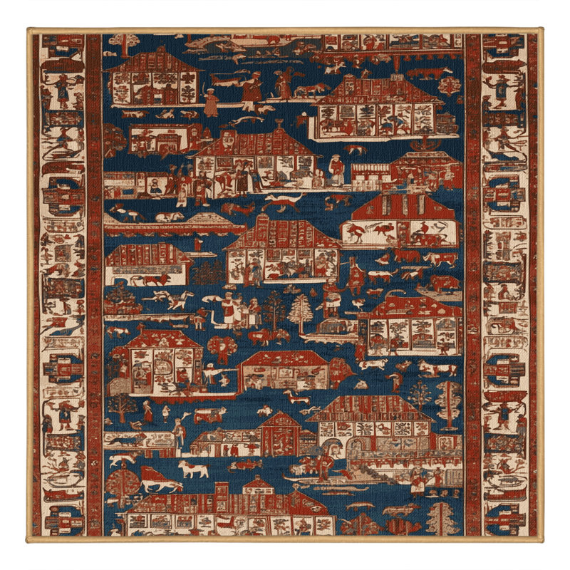 Tapis brun turc lavable à la machine, Carré 7 pi