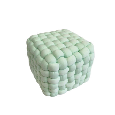 Pink Fabric Cube Ottoman