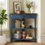 Armoire d'appoint de coin de 34 po de largeur avec tiroir et étagère moderne à 3 niveaux pour petits espaces, bleu marine-465655430