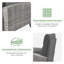 Fauteuil inclinable d'extérieur en osier avec dossier et repose-pieds réglables, fauteuil de patio avec table rabattable et coussin, structure en acier-323480411