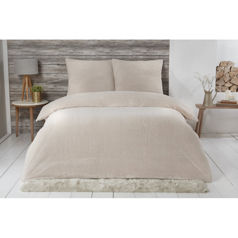 Parrish Solid Colour Duvet Cover Set with Pillowcases Included, 155 x 220cm Duvet Cover + 2 Oxford Pillowcases, Natural