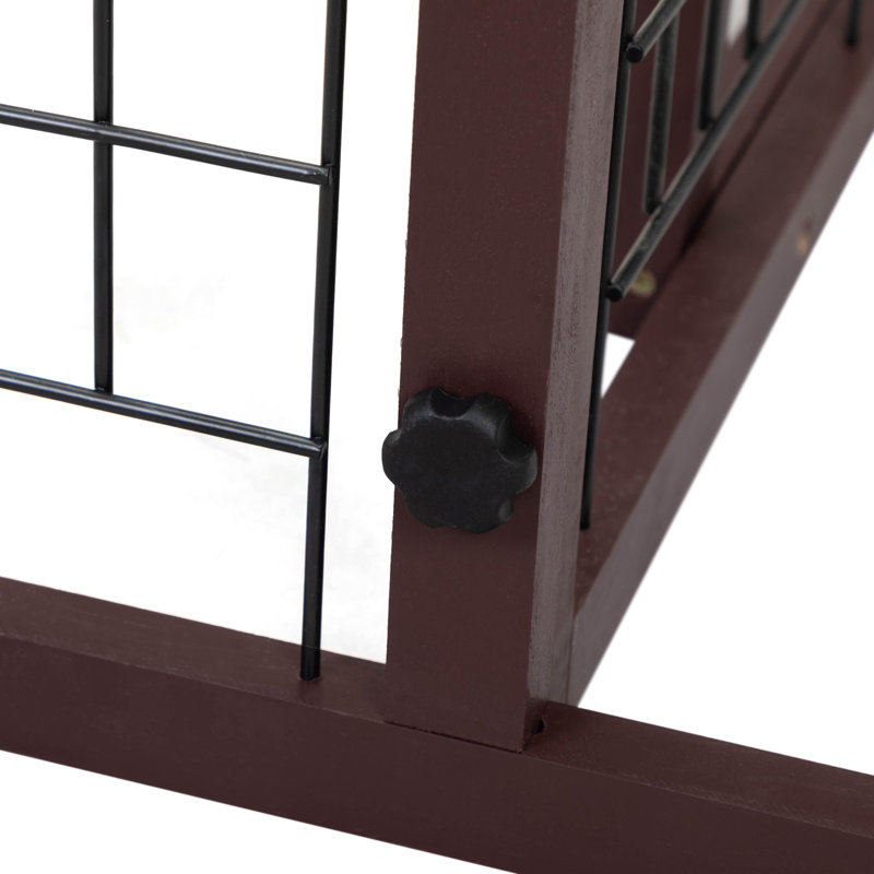 Smitherman Free Standing Pet Gate, Brown