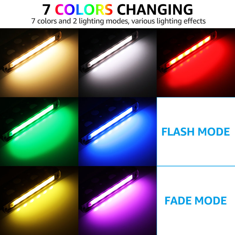 Multi-Color LED Hardscape Pathway Light Low Voltage, Medium - 7" H x 7" W x 7"D