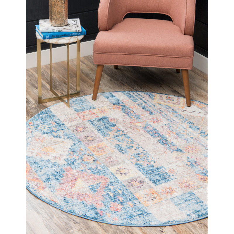 Leanora Geometric Indoor Rug, Round 3'3"