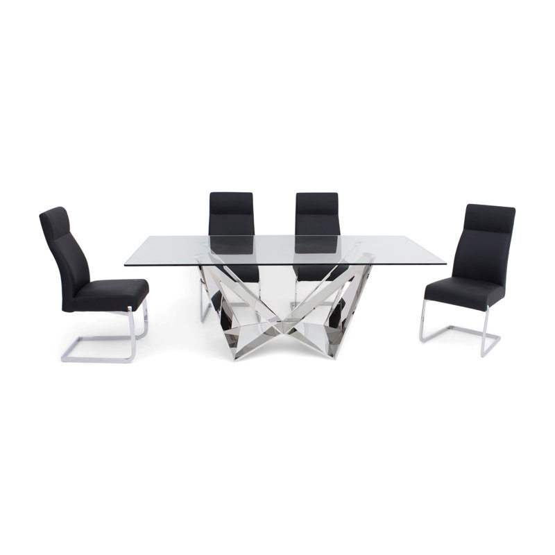 Joannie 48cm H Upholstered Side Chair, Black