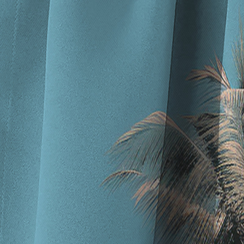 Caberfae - Palm Trees Floral Blackout Curtain - 1 Panels, L 52 po x L 120 po