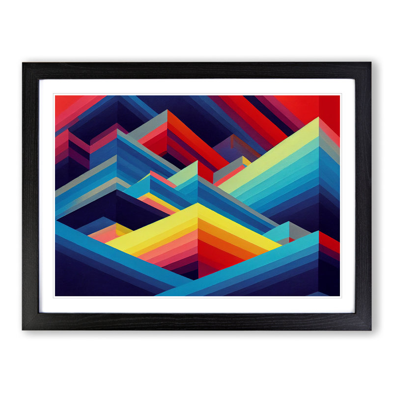 Uplifting Abstract Art - Framed Print, Black, 34cm H x 46cm W x 2cm D