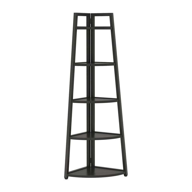 Tablette d'angle de 70,07 po de hauteur, Noir