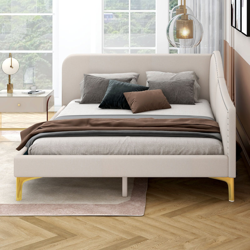 Full Upholstered Daybed, Beige