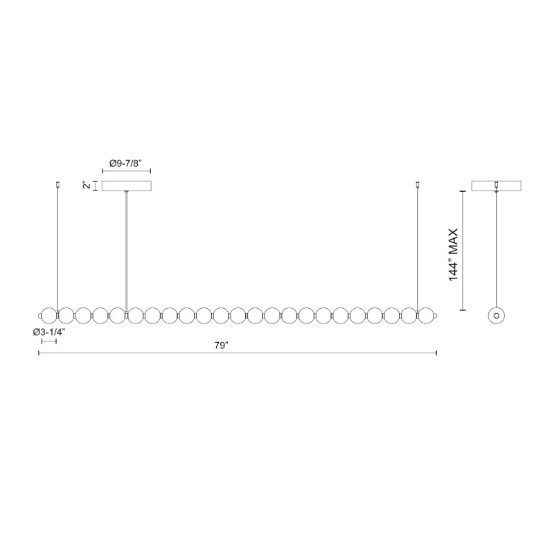 Akoya 79'' Chrome Crystal LED Linear Chandelier
