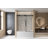 Frameless Single Sliding Shower Door  56-60 "W X 60" H, 1/4 "(6 Mm) Clear Tempered Glass, Explosion Proof Film, Stainless Steel Handle,Square Tube Track-118169690