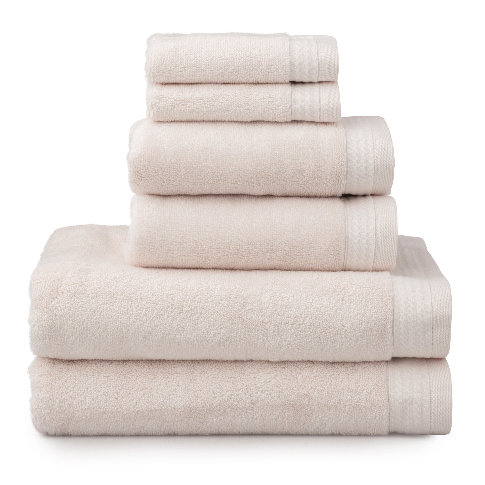 Prague 6 Piece Towel Set, Pink